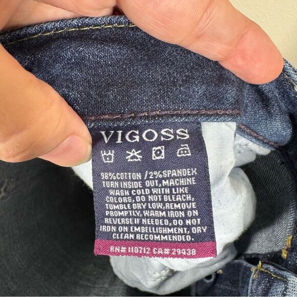 Vigoss The Thompson Tomboy Distressed Skinny Jeans Dark Wash Plus Size 16 - Picture 8 of 8